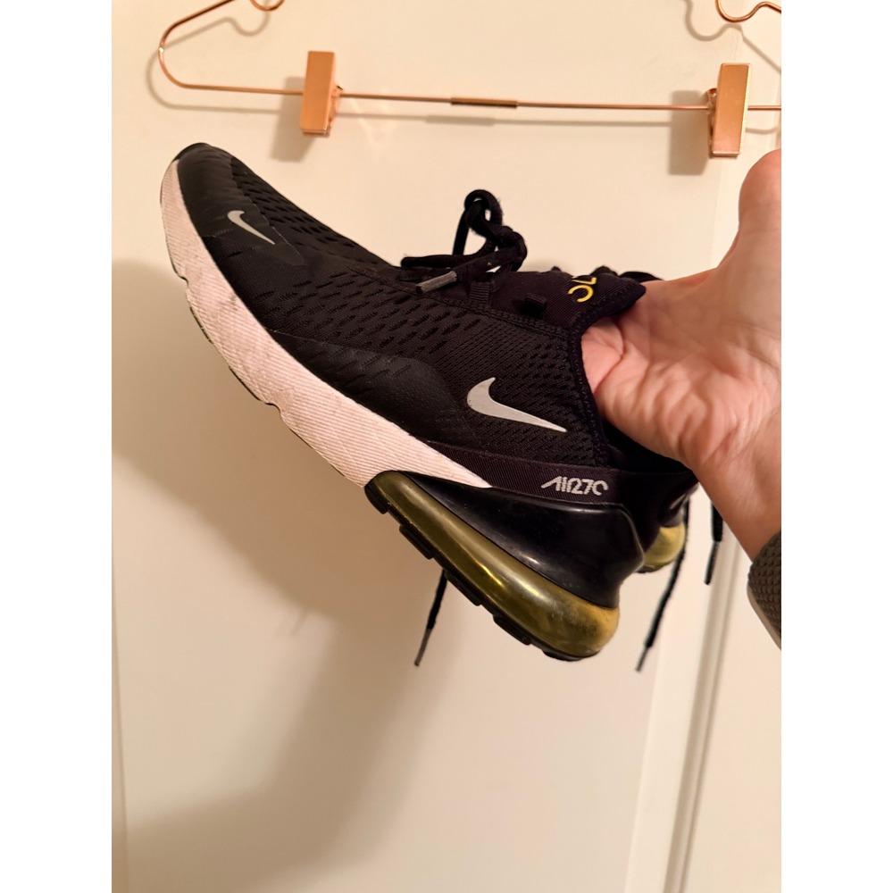 Nike Air Max 270 Mens 8.5 Black Opti Yellow‎ FN8006-001 Running Shoes
